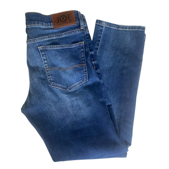 Joseph Abboud Mens Pipe Slim Jeans 34x30 Blue Denim Mid Rise Stretch Tapered - Picture 1 of 11